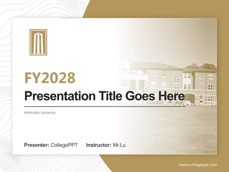 Methodist University Academic Presentation/Research Findings Report PPT Template4:3 ratio PPT effect preview image5