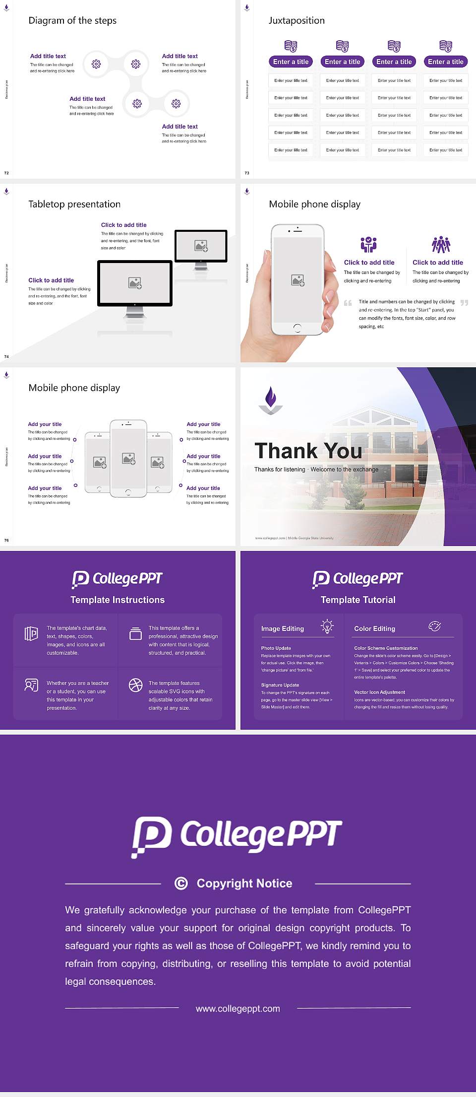 Middle Georgia State University Competition/Entrepreneurship Contest PPT Template4:3 ratio PPT effect preview image9