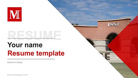 Mcpherson College Resume PPT Template