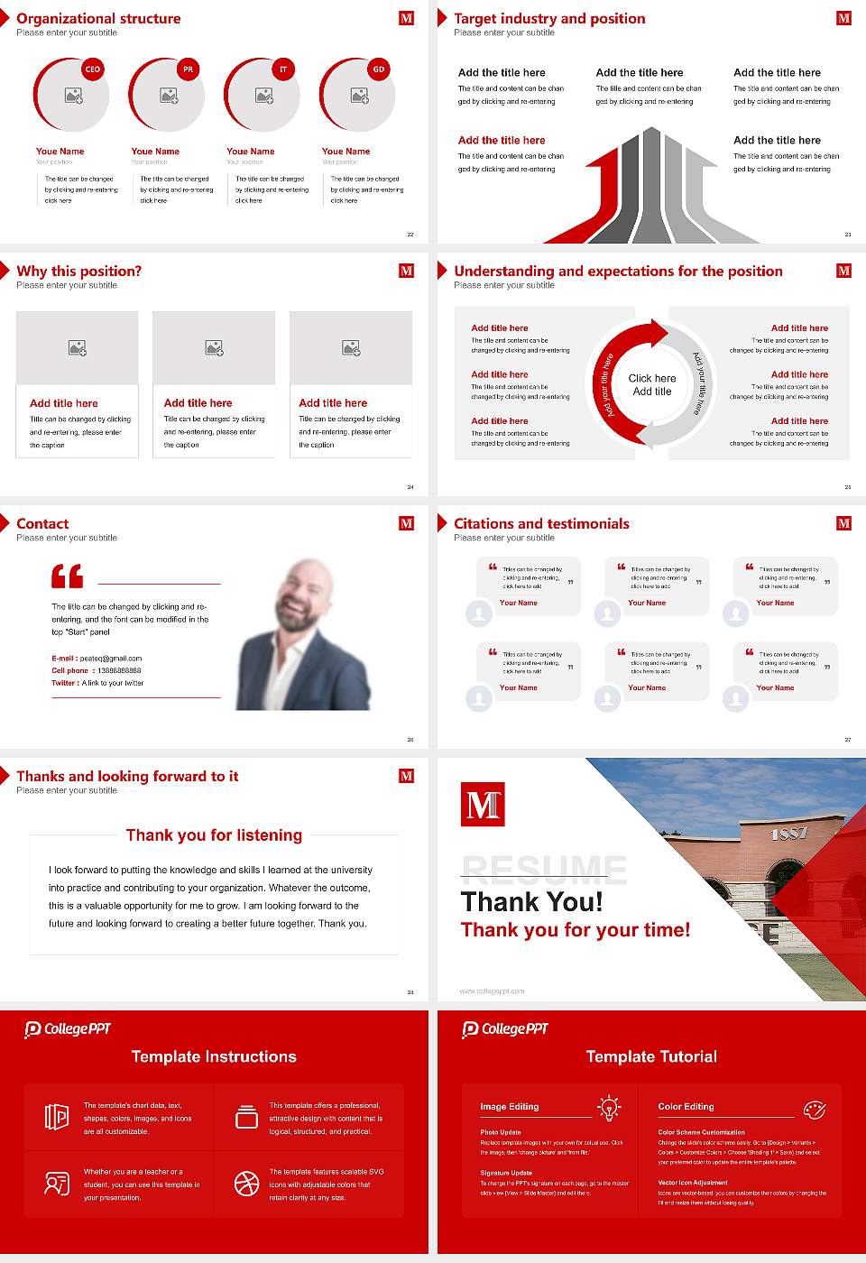 Mcpherson College Resume PPT Template16:9 ratio PPT effect preview image4