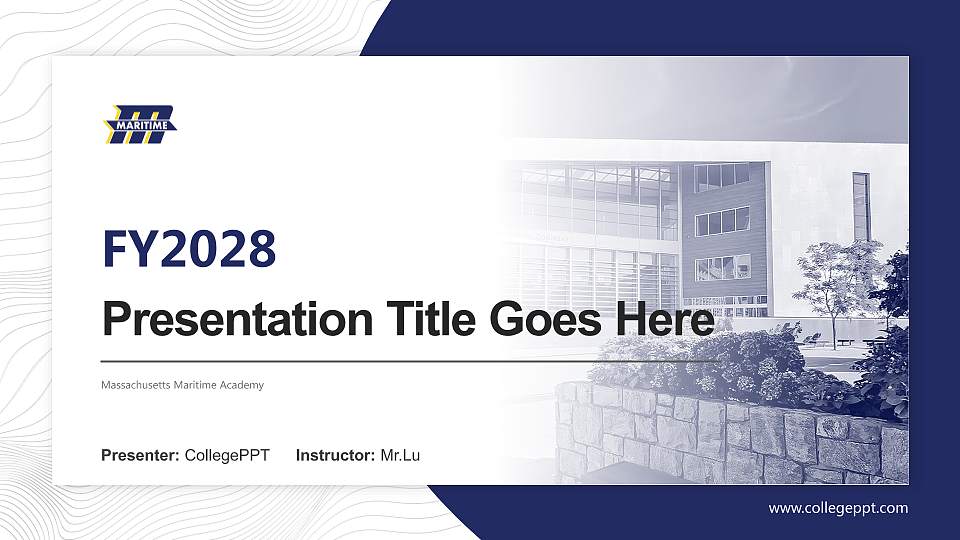 Massachusetts Maritime Academy Academic Presentation/Research Findings Report PPT Template16:9 ratio PPT effect preview image