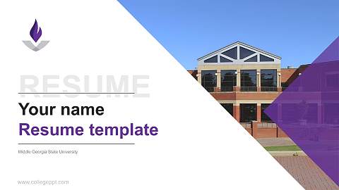 Middle Georgia State University Resume PPT Template