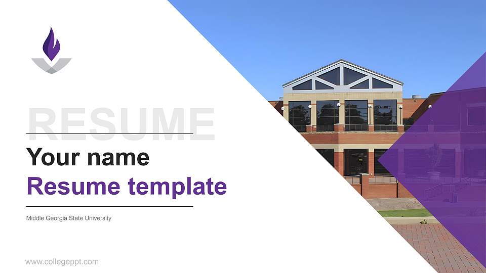Middle Georgia State University Resume PPT Template16:9 ratio PPT effect preview image