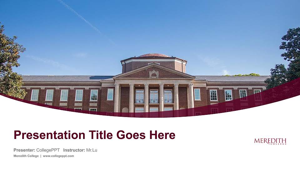 Meredith College Course/Courseware Creation PPT Template16:9 ratio PPT effect preview image
