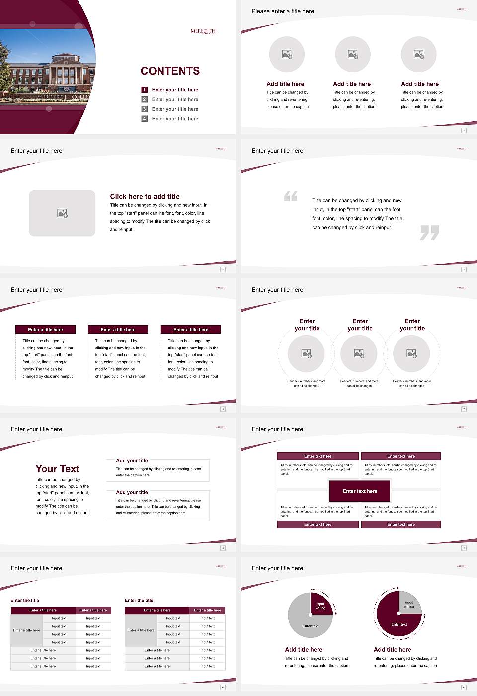Meredith College Course/Courseware Creation PPT Template16:9 ratio PPT effect preview image2