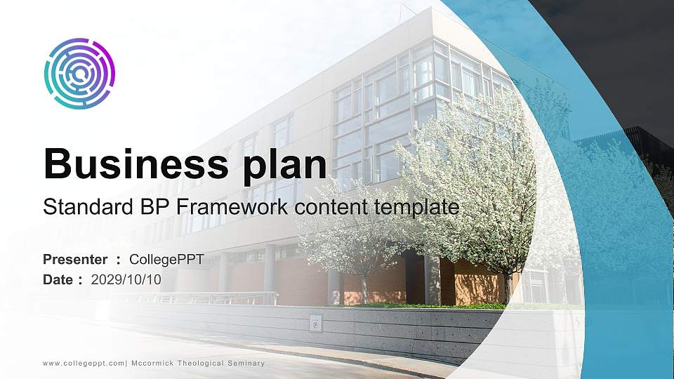 Mccormick Theological Seminary Competition/Entrepreneurship Contest PPT Template16:9 ratio PPT effect preview image