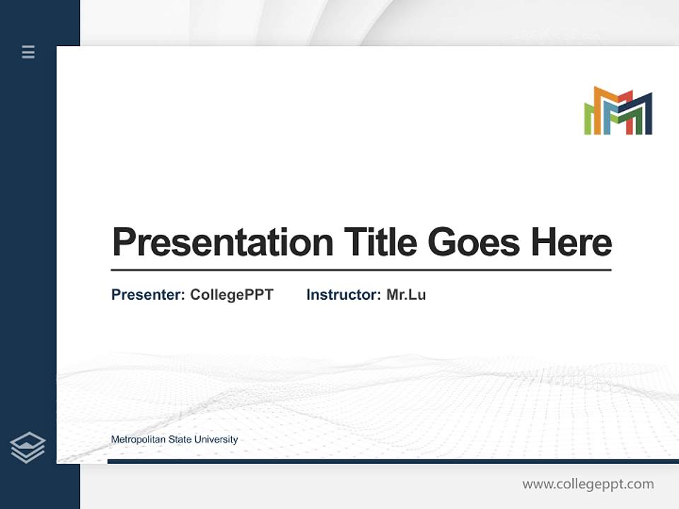 Metropolitan State University Thesis Proposal/Graduation Defense PPT Template4:3 ratio PPT effect preview image5