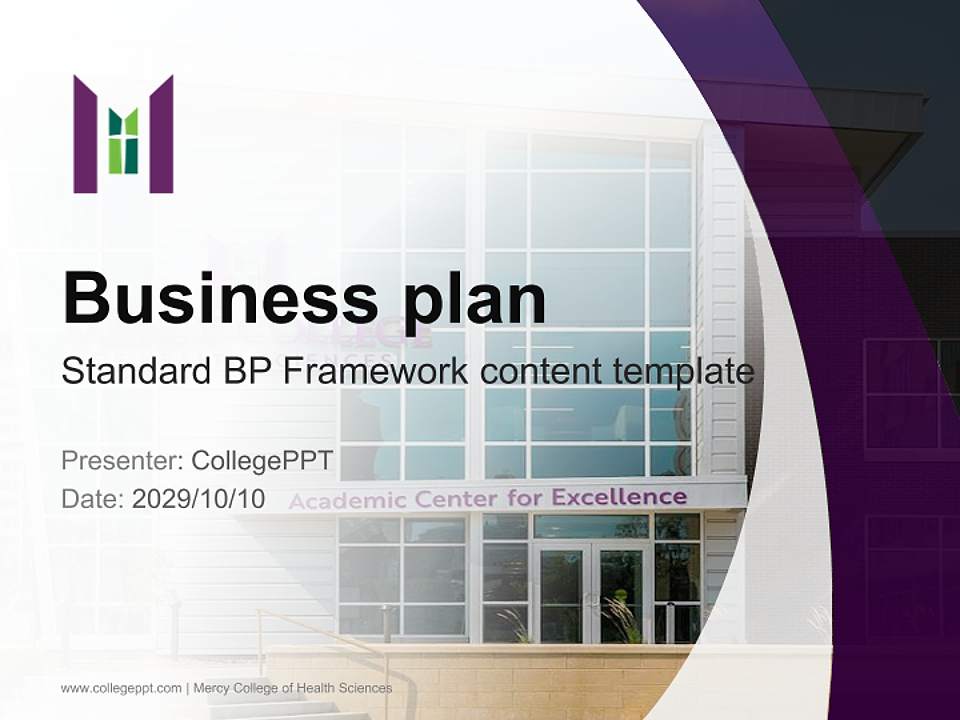 Mercy College of Health Sciences Competition/Entrepreneurship Contest PPT Template4:3 ratio PPT effect preview image9