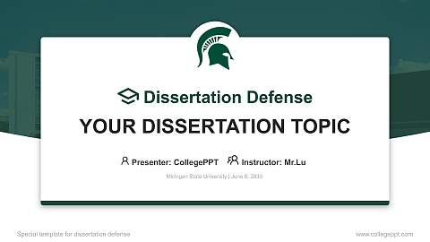 Michigan State University Graduation Thesis Defense PPT Template