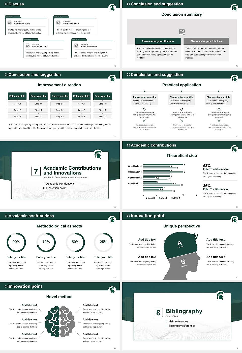 Michigan State University Graduation Thesis Defense PPT Template16:9 ratio PPT effect preview image6