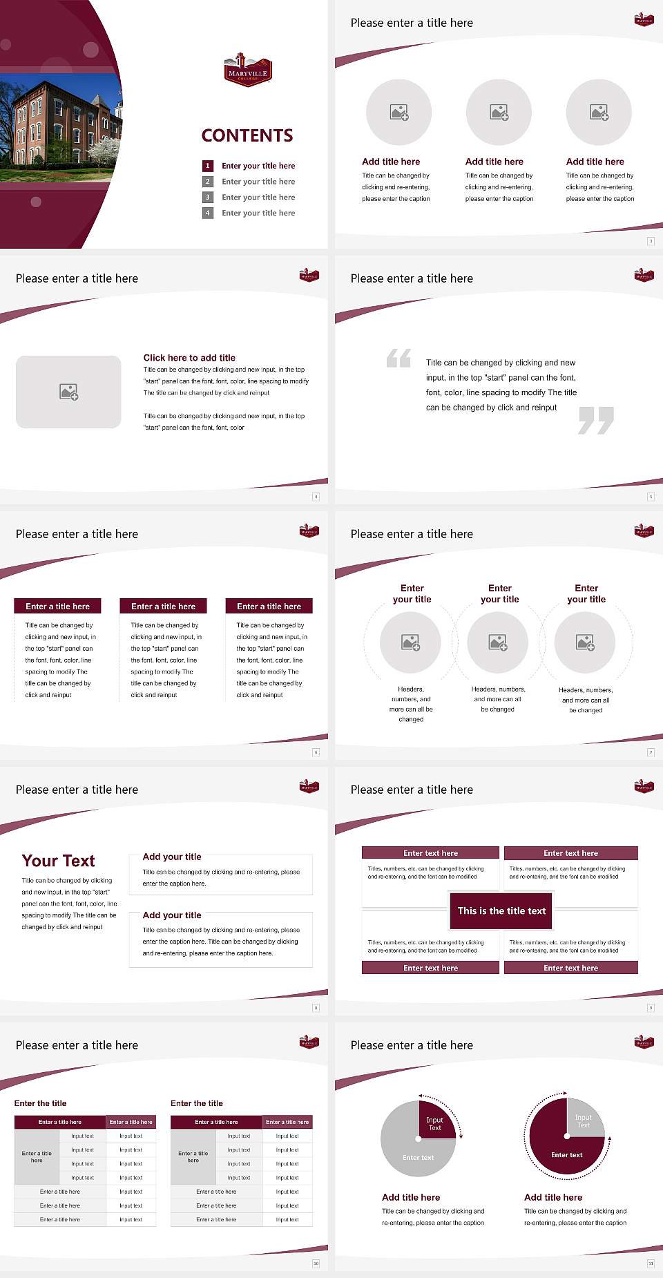 Maryville College Course/Courseware Creation PPT Template4:3 ratio PPT effect preview image2