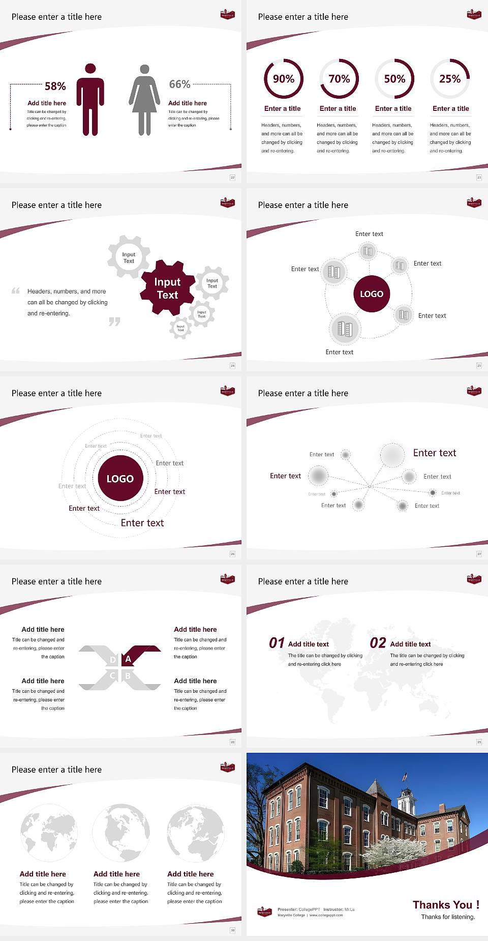 Maryville College Course/Courseware Creation PPT Template4:3 ratio PPT effect preview image4