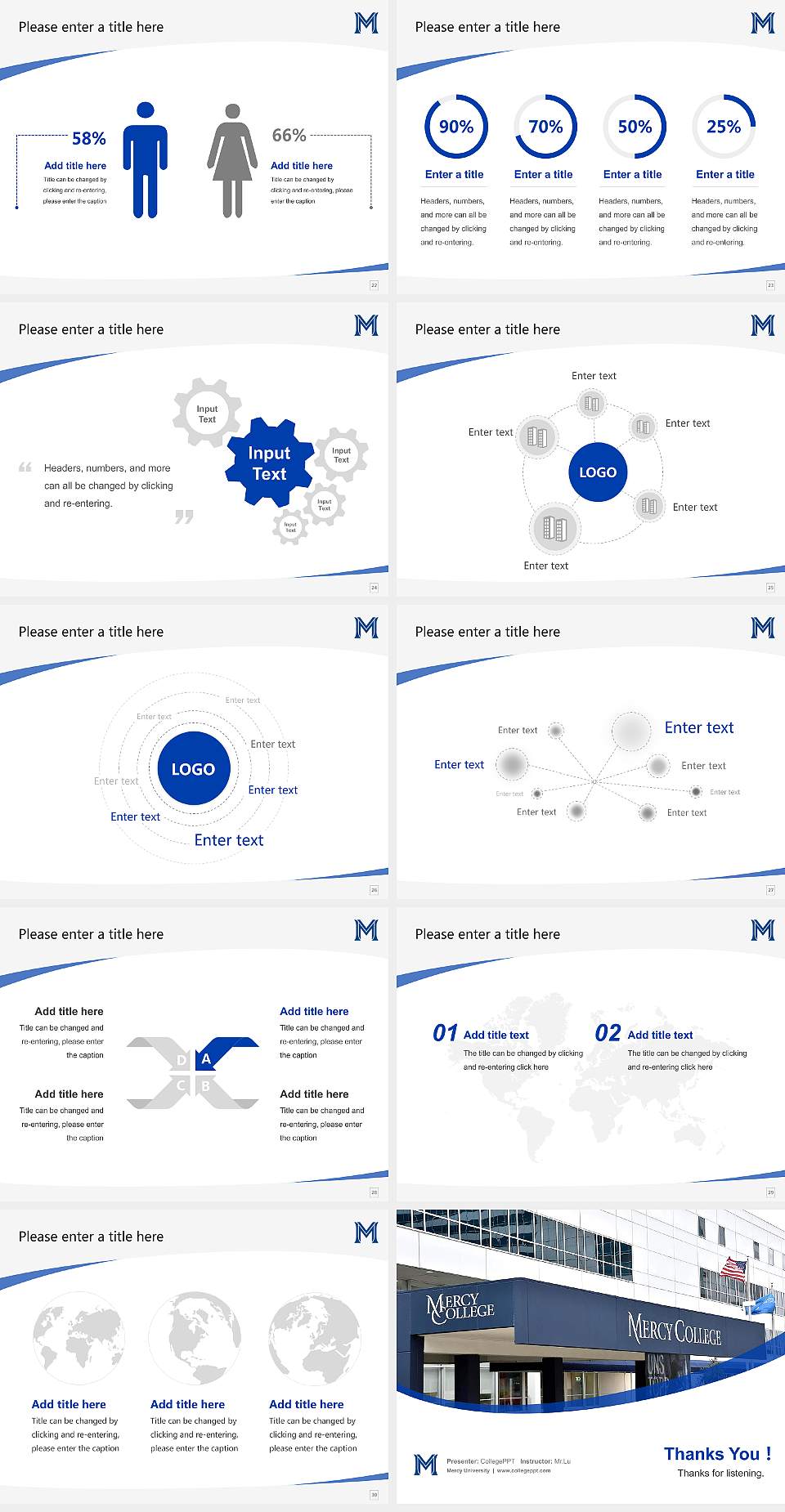 Mercy University Course/Courseware Creation PPT Template4:3 ratio PPT effect preview image4