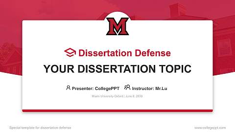 Miami University-Oxford Graduation Thesis Defense PPT Template