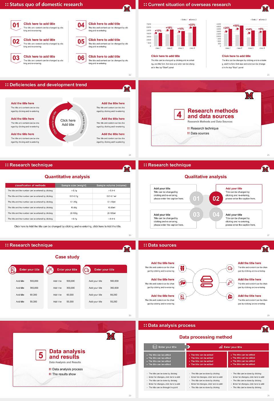 Miami University-Oxford Graduation Thesis Defense PPT Template16:9 ratio PPT effect preview image4