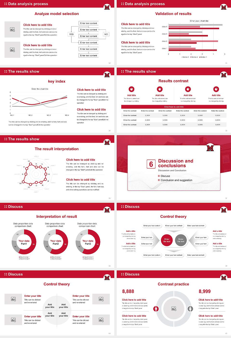 Miami University-Oxford Graduation Thesis Defense PPT Template16:9 ratio PPT effect preview image5