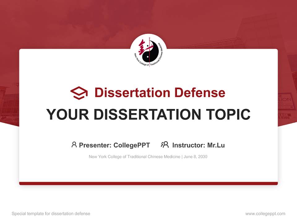 New York College of Traditional Chinese Medicine Graduation Thesis Defense PPT Template4:3 ratio PPT effect preview image7