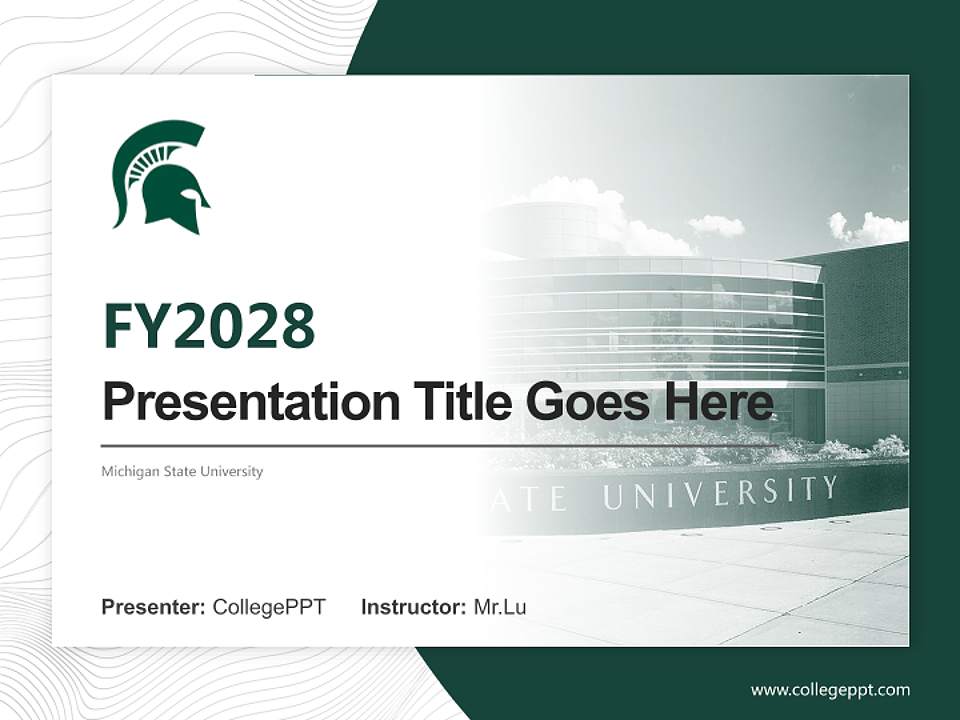 Michigan State University Academic Presentation/Research Findings Report PPT Template4:3 ratio PPT effect preview image5