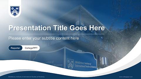Middlebury Institute of International Studies at Monterey Lecture Sharing and Networking Event PPT Template