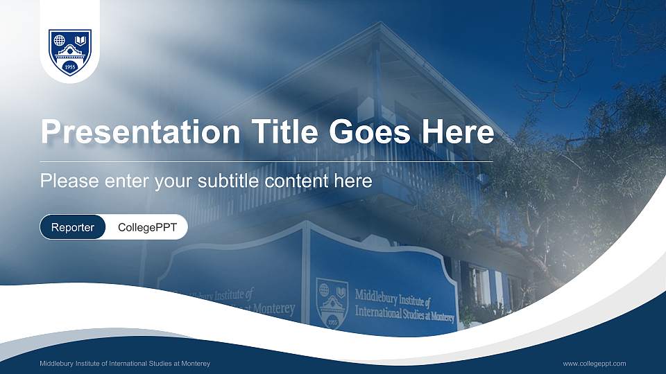 Middlebury Institute of International Studies at Monterey Lecture Sharing and Networking Event PPT Template16:9 ratio PPT effect preview image