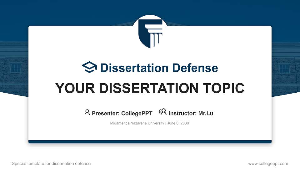 Midamerica Nazarene University Graduation Thesis Defense PPT Template16:9 ratio PPT effect preview image