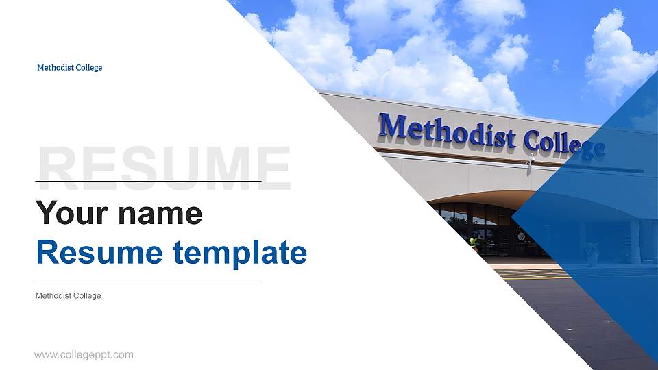 Methodist College Resume PPT Template16:9 ratio PPT effect preview image