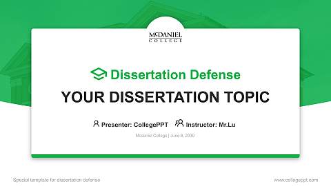 Mcdaniel College Graduation Thesis Defense PPT Template