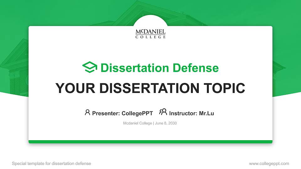 Mcdaniel College Graduation Thesis Defense PPT Template16:9 ratio PPT effect preview image