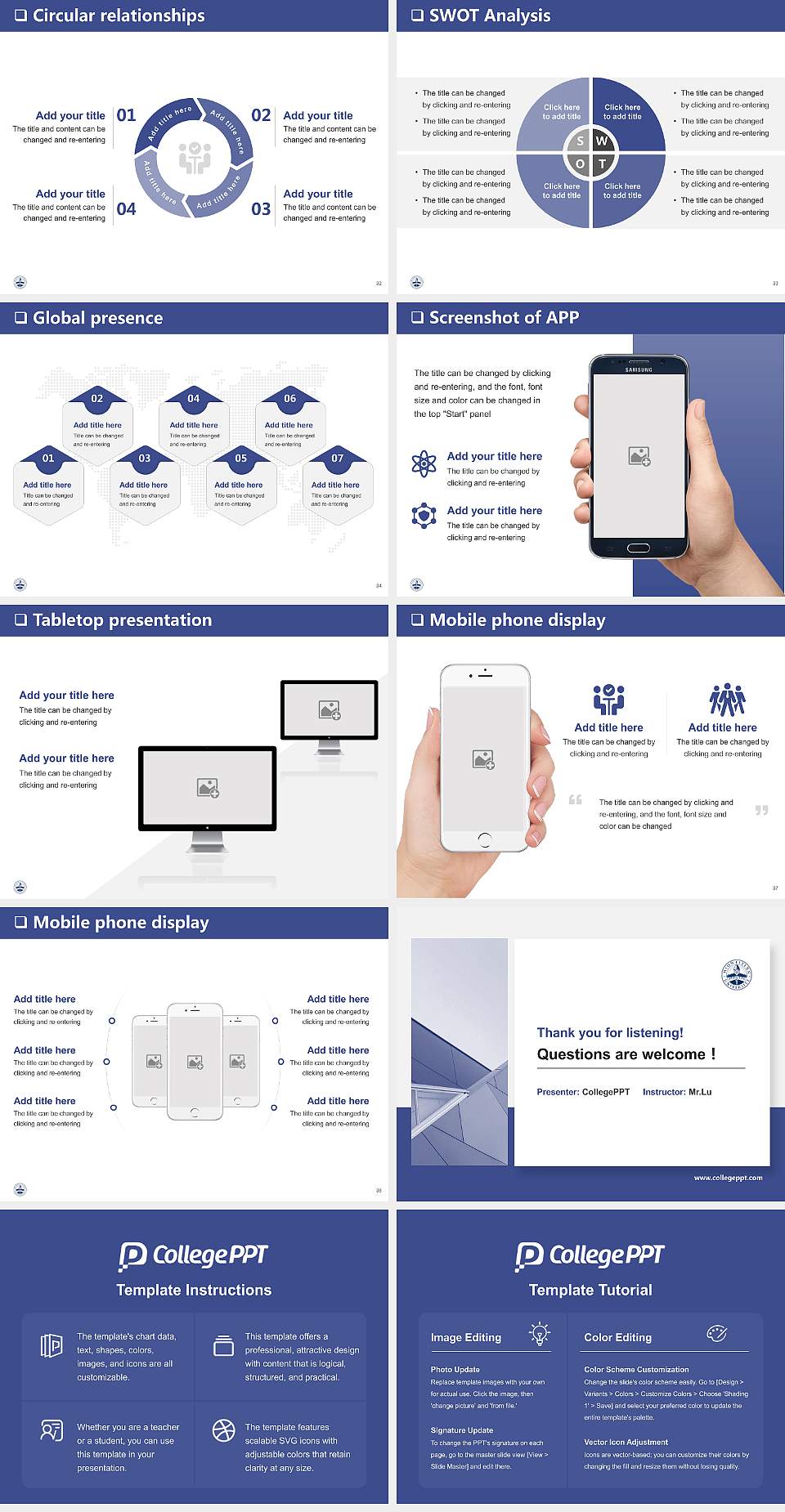 Midwestern University-Glendale General Purpose PPT Template4:3 ratio PPT effect preview image5
