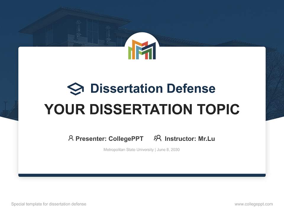 Metropolitan State University Graduation Thesis Defense PPT Template4:3 ratio PPT effect preview image7