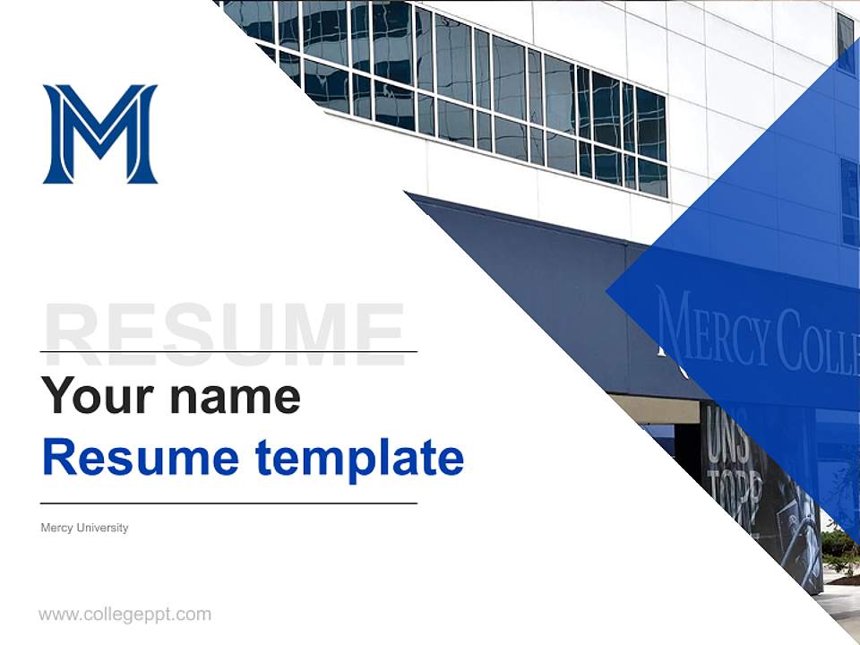Mercy University Resume PPT Template4:3 ratio PPT effect preview image5