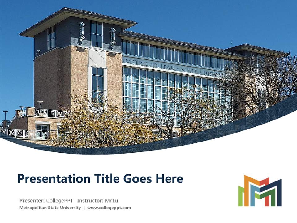 Metropolitan State University Course/Courseware Creation PPT Template4:3 ratio PPT effect preview image5