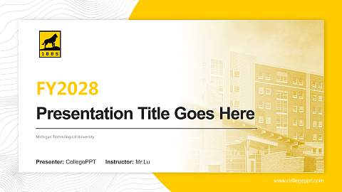 Michigan Technological University Academic Presentation/Research Findings Report PPT Template
