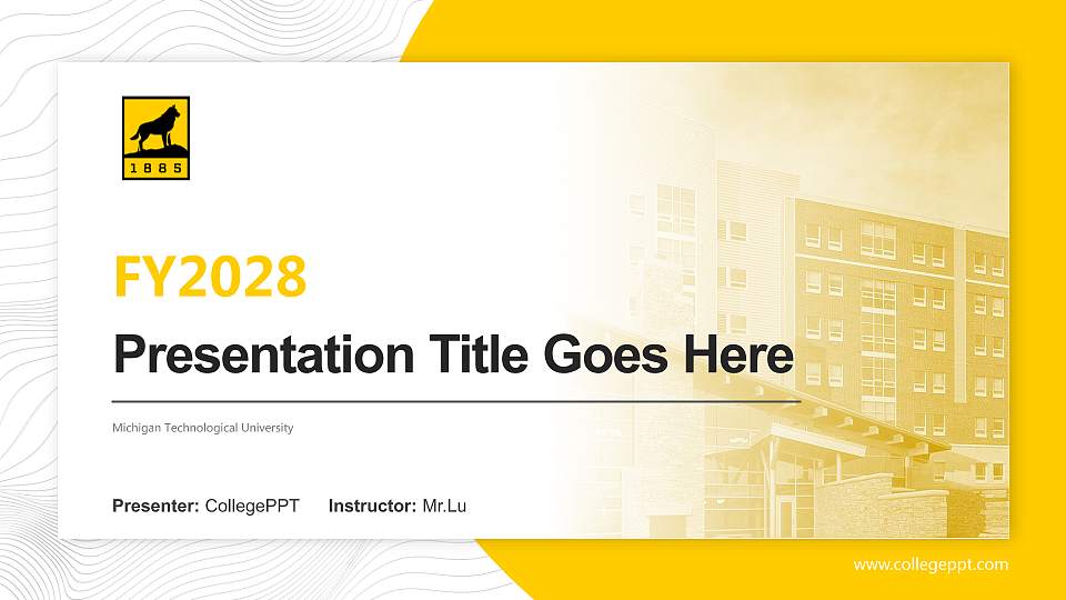 Michigan Technological University Academic Presentation/Research Findings Report PPT Template16:9 ratio PPT effect preview image