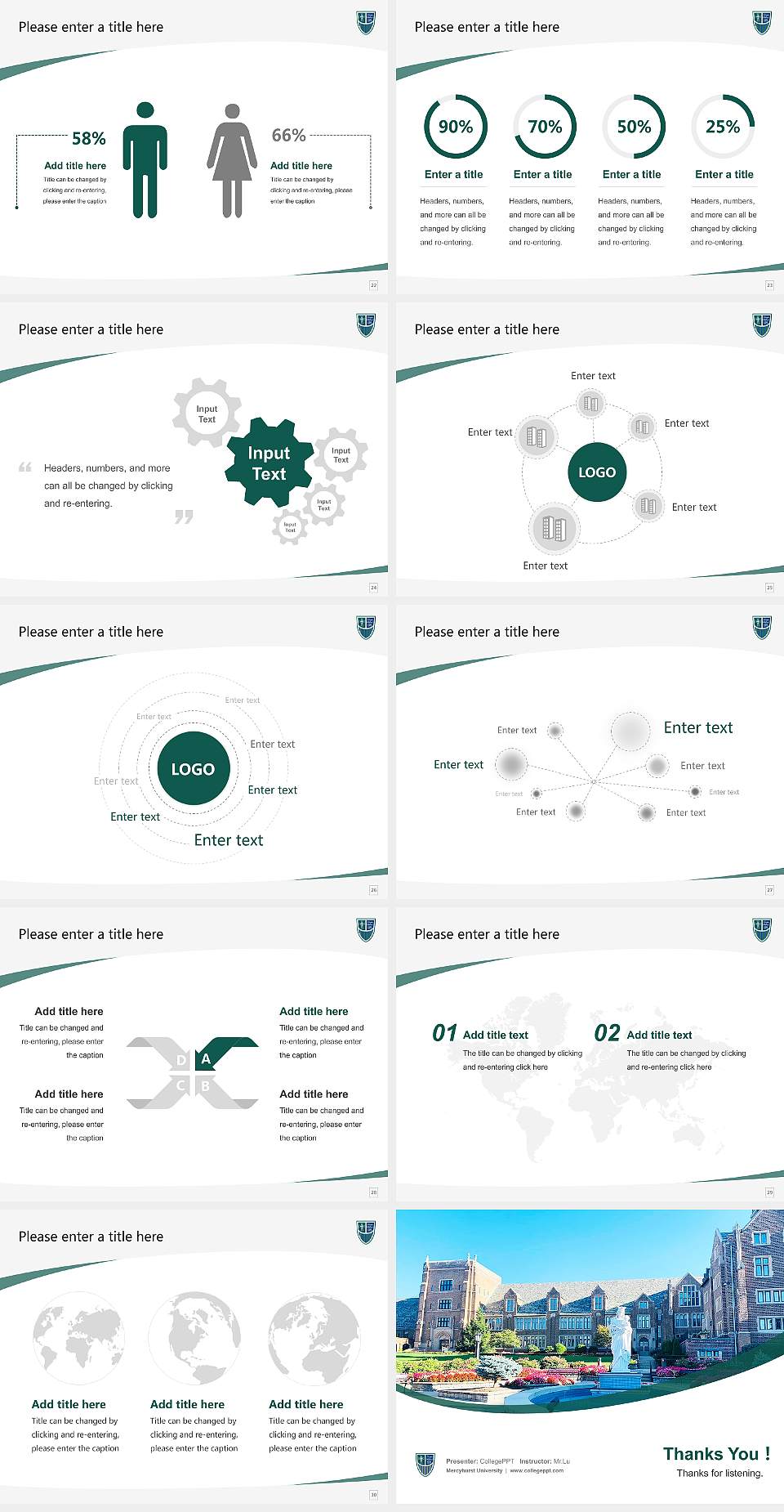 Mercyhurst University Course/Courseware Creation PPT Template4:3 ratio PPT effect preview image4