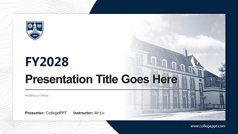 Middlebury College Academic Presentation/Research Findings Report PPT Template