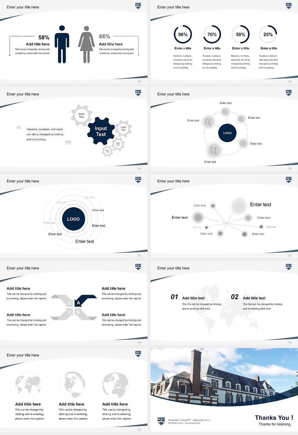 Middlebury College Course/Courseware Creation PPT Template16:9 ratio PPT effect preview image4