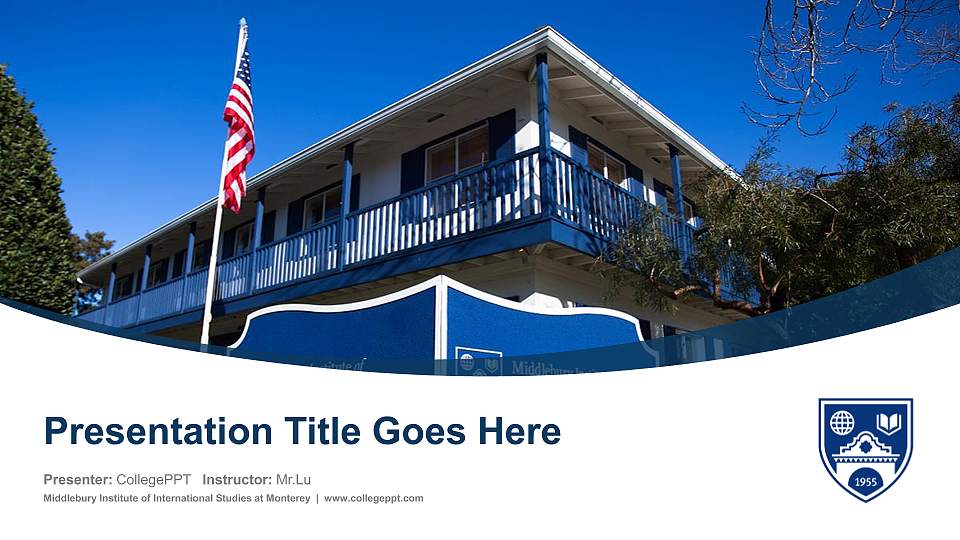 Middlebury Institute of International Studies at Monterey Course/Courseware Creation PPT Template16:9 ratio PPT effect preview image