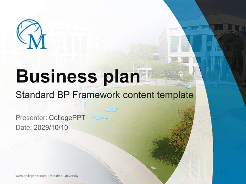 Meridian University Competition/Entrepreneurship Contest PPT Template4:3 ratio PPT effect preview image9