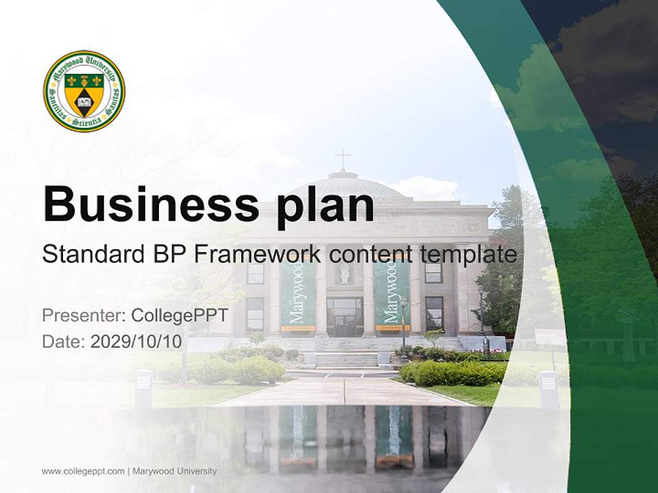 Marywood University Competition/Entrepreneurship Contest PPT Template4:3 ratio PPT effect preview image9