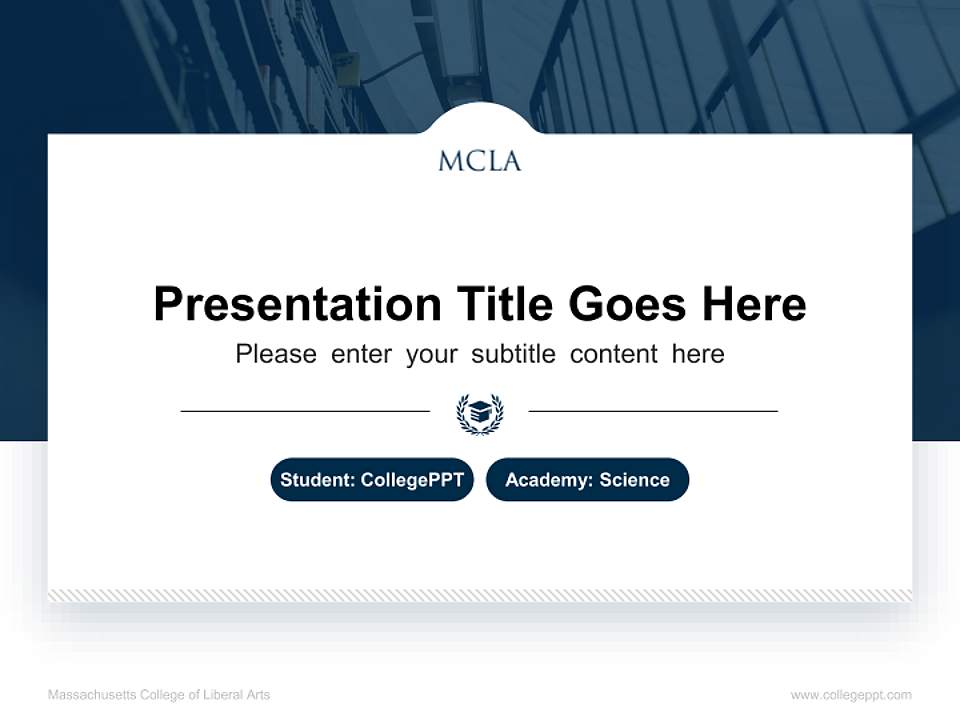 Massachusetts College of Liberal Arts National Scholarship Defense PPT Template4:3 ratio PPT effect preview image4