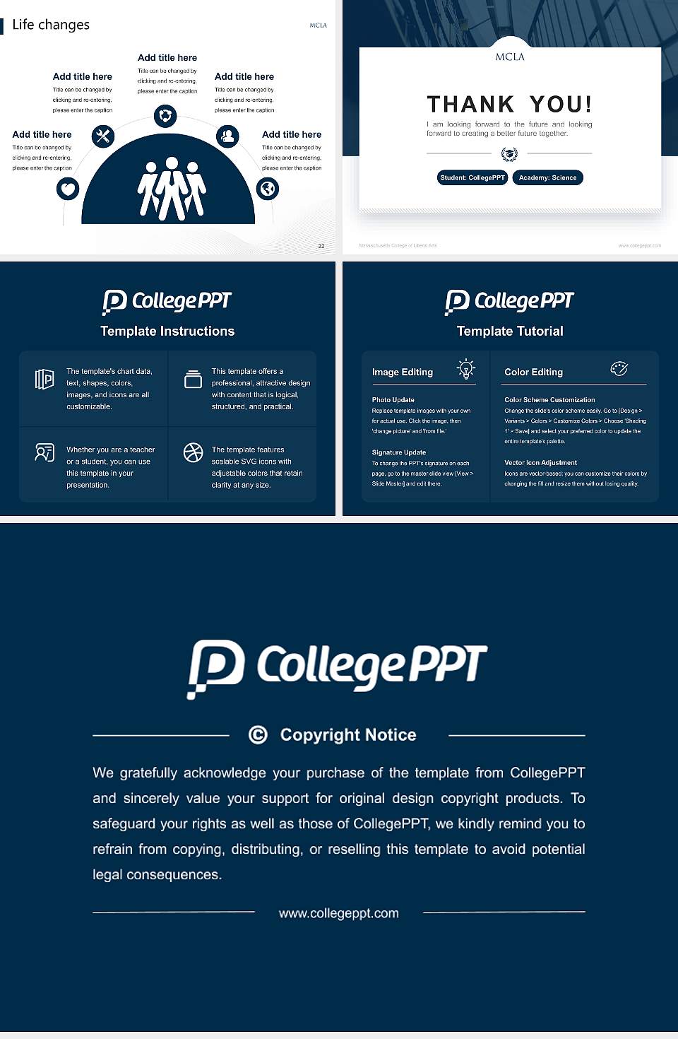 Massachusetts College of Liberal Arts National Scholarship Defense PPT Template4:3 ratio PPT effect preview image4