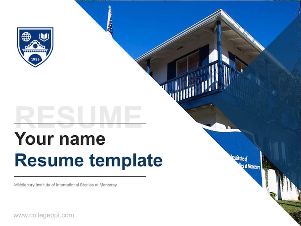 Middlebury Institute of International Studies at Monterey Resume PPT Template4:3 ratio PPT effect preview image5
