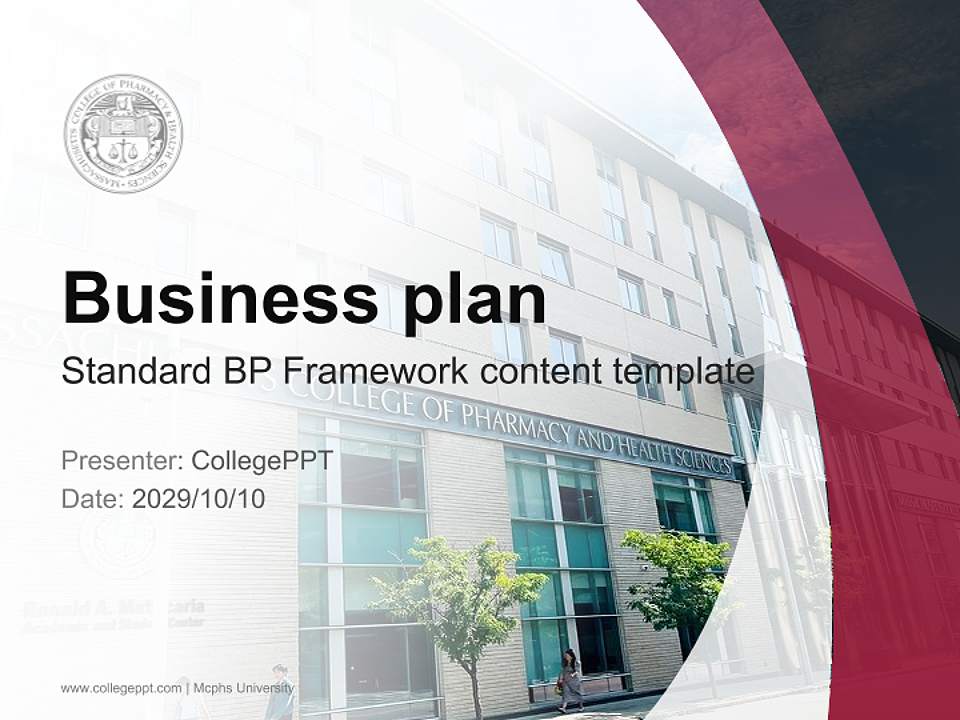 Mcphs University Competition/Entrepreneurship Contest PPT Template4:3 ratio PPT effect preview image9