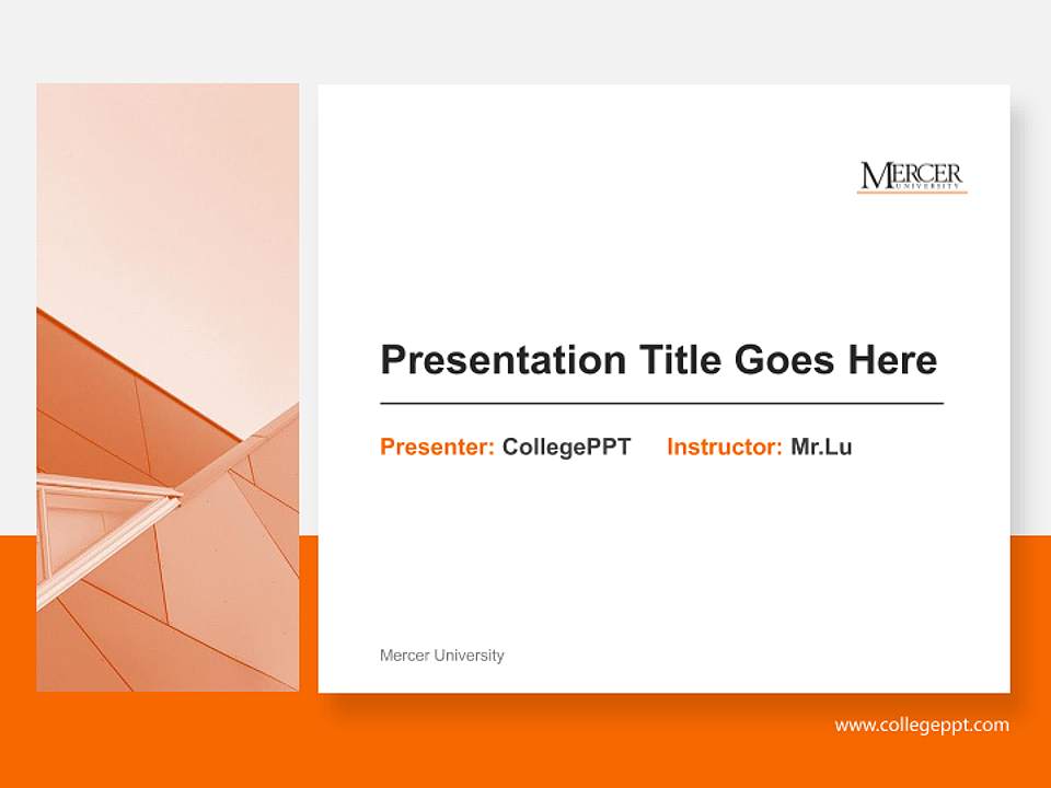 Mercer University General Purpose PPT Template4:3 ratio PPT effect preview image6