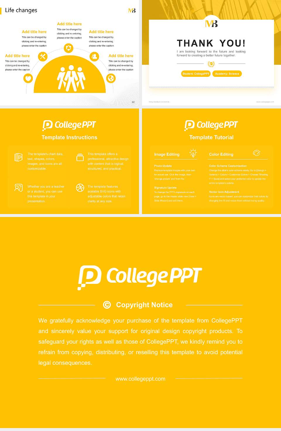 Mary Baldwin University National Scholarship Defense PPT Template4:3 ratio PPT effect preview image4