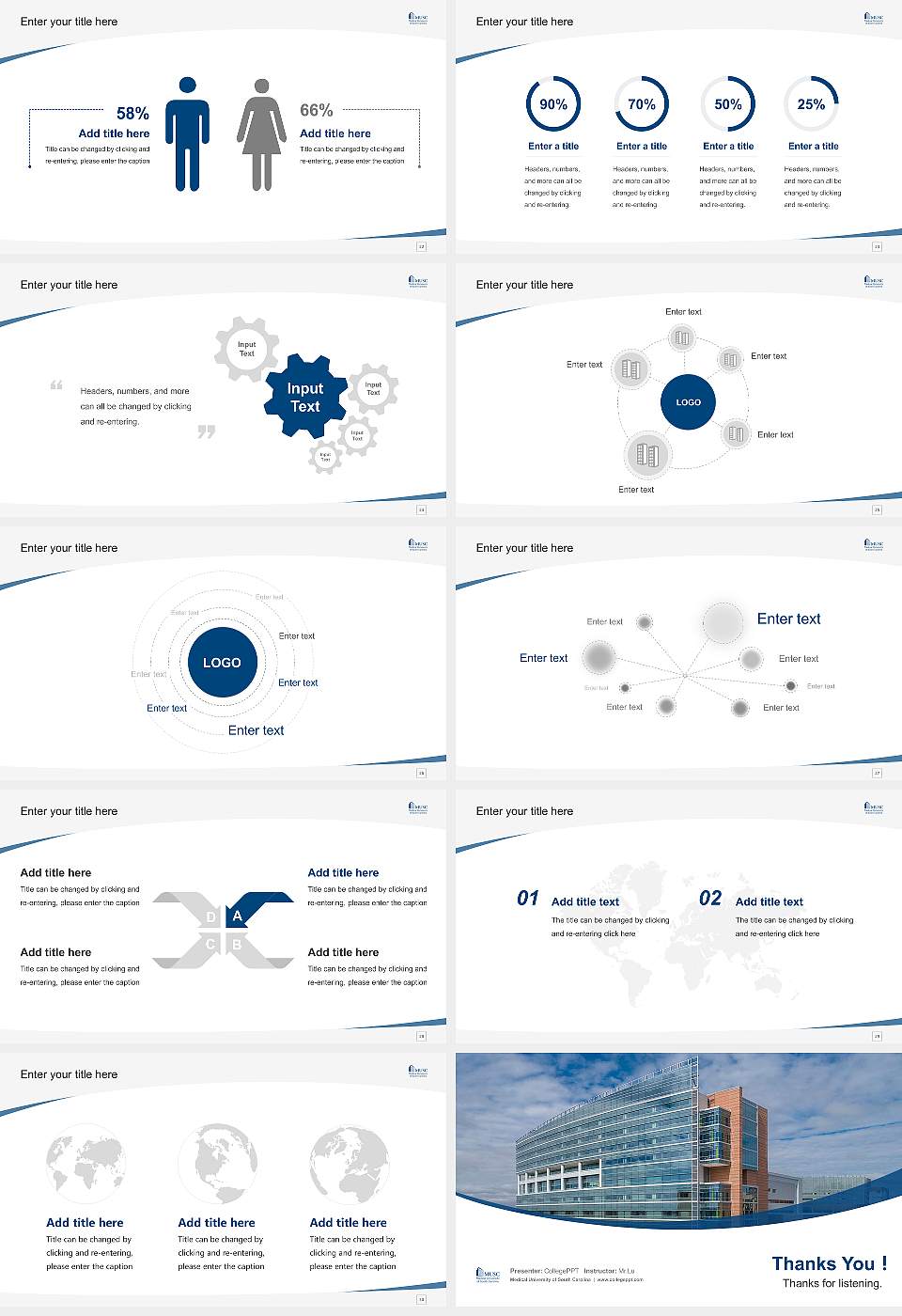 Medical University of South Carolina Course/Courseware Creation PPT Template16:9 ratio PPT effect preview image4