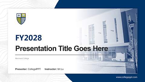 Merrimack College Academic Presentation/Research Findings Report PPT Template
