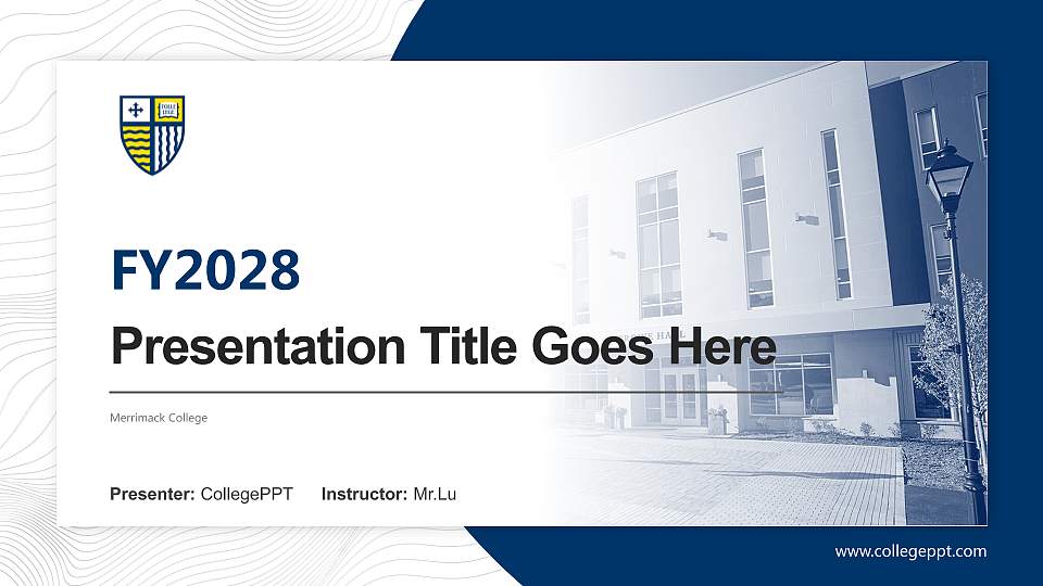 Merrimack College Academic Presentation/Research Findings Report PPT Template16:9 ratio PPT effect preview image