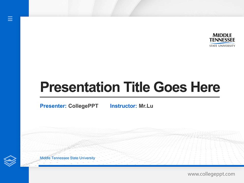 Middle Tennessee State University Thesis Proposal/Graduation Defense PPT Template4:3 ratio PPT effect preview image5